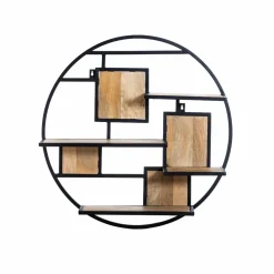 Made in Meubles Etagère<Etagère ronde en bois de manguier et métal Noam