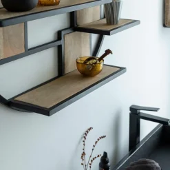 Made in Meubles Etagère<Etagère ronde en bois de manguier et métal Noam