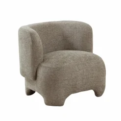 Made in Meubles Fauteuil<Fauteuil arrondi en tissu taupe Norton