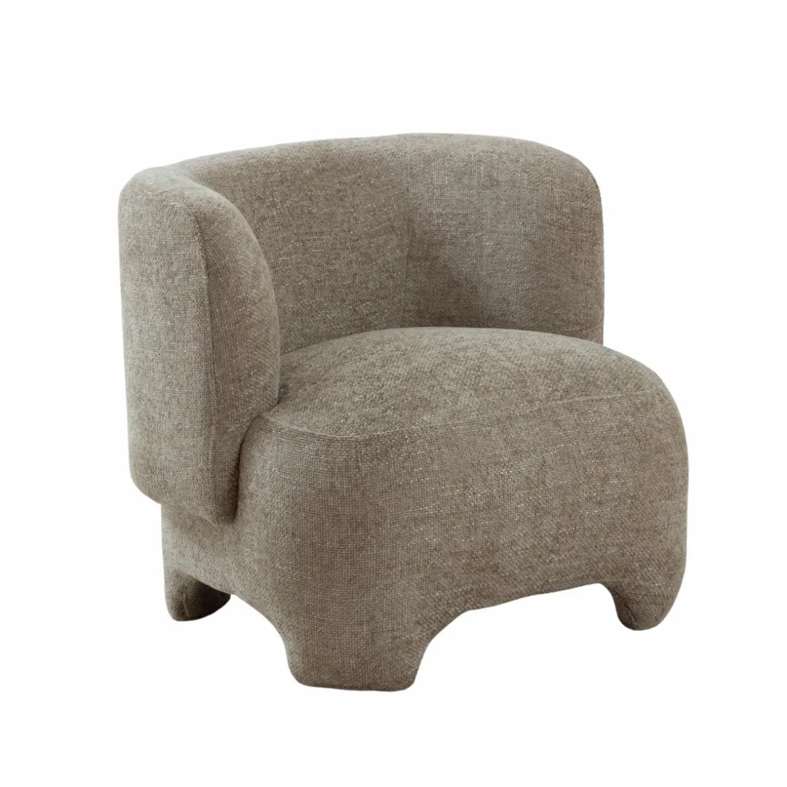 Made in Meubles Fauteuil<Fauteuil arrondi en tissu taupe Norton
