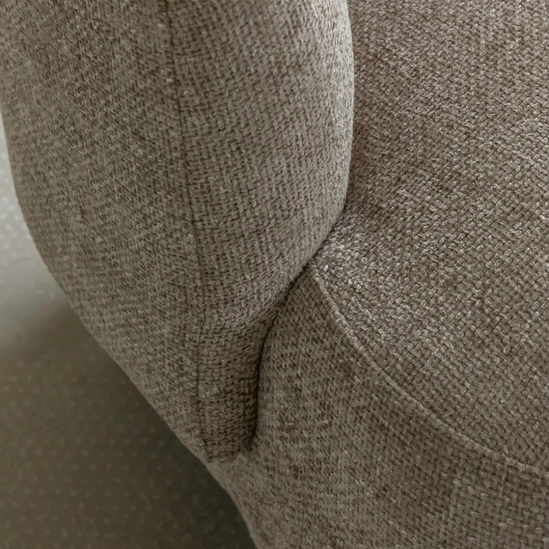 Made in Meubles Fauteuil<Fauteuil arrondi en tissu taupe Norton