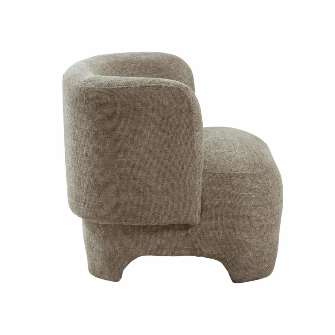 Made in Meubles Fauteuil<Fauteuil arrondi en tissu taupe Norton