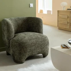 Made in Meubles Fauteuil<Fauteuil arrondi en tissu Norton