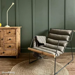 Made in Meubles Fauteuil<Fauteuil assise suspendue kaki Rosalie