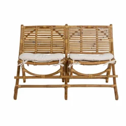 Made in Meubles Fauteuil|Canapé<Fauteuil cinéma en rotin 2 places Mayeul