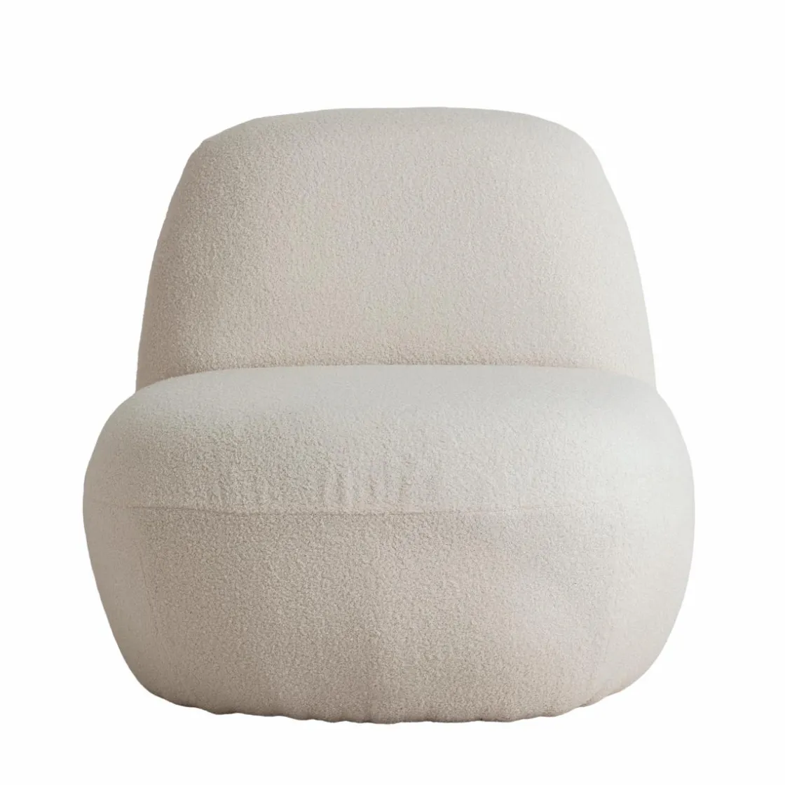 Made in Meubles Fauteuil<Fauteuil confort en tissu bouclette blanc Johanna