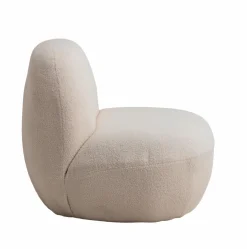Made in Meubles Fauteuil<Fauteuil confort en tissu bouclette blanc Johanna