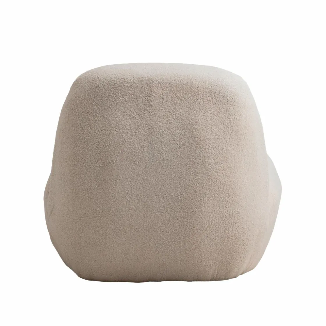 Made in Meubles Fauteuil<Fauteuil confort en tissu bouclette blanc Johanna