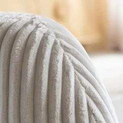 Made in Meubles Fauteuil<Fauteuil confort en velours côtelé beige écru Johanna