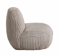 Made in Meubles Fauteuil<Fauteuil confort en velours côtelé beige écru Johanna