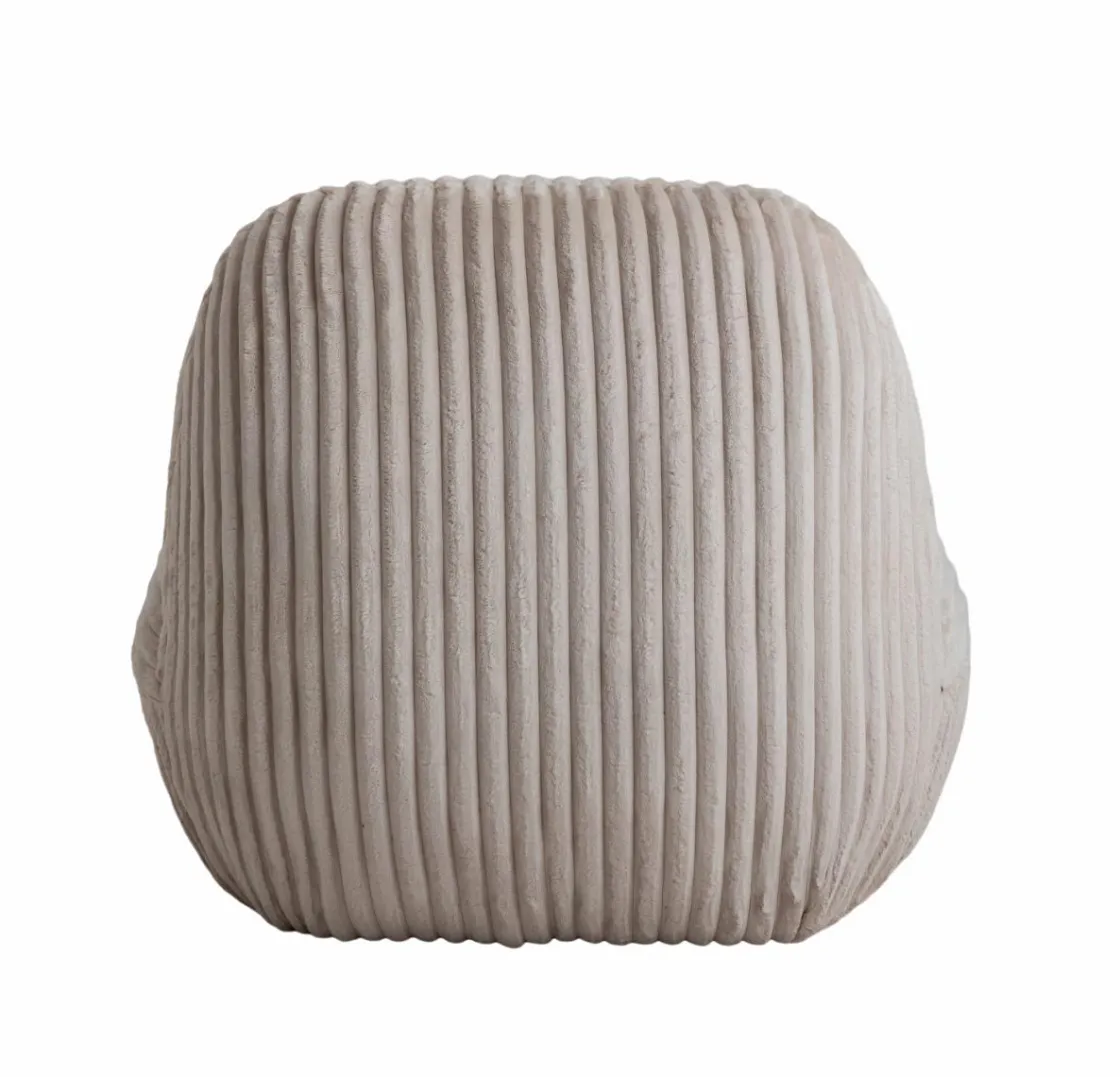 Made in Meubles Fauteuil<Fauteuil confort en velours côtelé beige écru Johanna