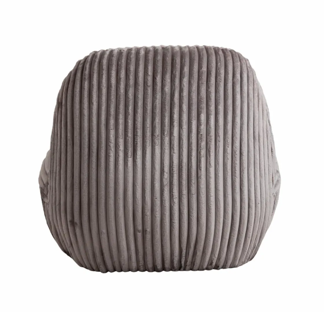 Made in Meubles Fauteuil<Fauteuil confort en velours côtelé gris Johanna