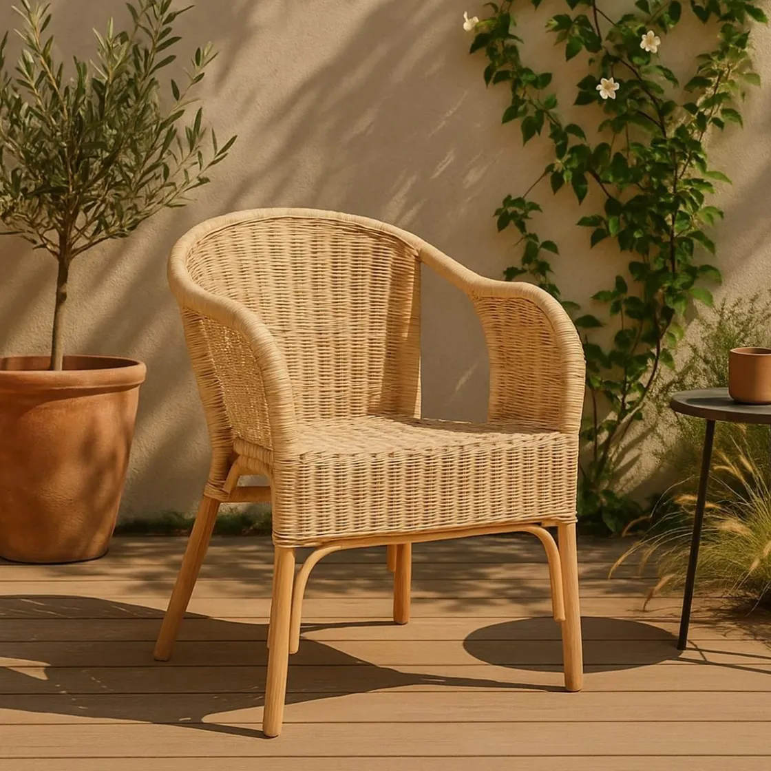 Made in Meubles Chaise De Jardin<Fauteuil de jardin en rotin Nohan