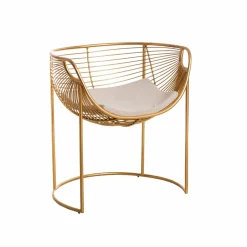 Made in Meubles Fauteuil<Fauteuil design en métal doré Augustus