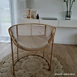 Made in Meubles Fauteuil<Fauteuil design en métal doré Augustus