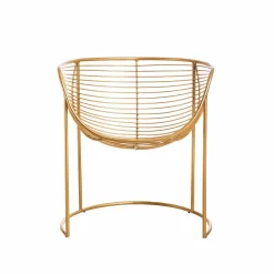 Made in Meubles Fauteuil<Fauteuil design en métal doré Augustus