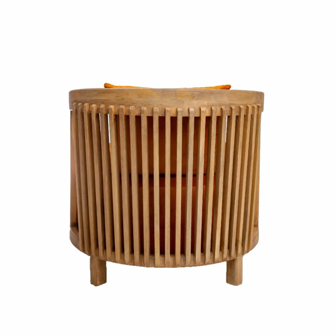 Made in Meubles Fauteuil<Fauteuil en bois de manguier et velours Térence