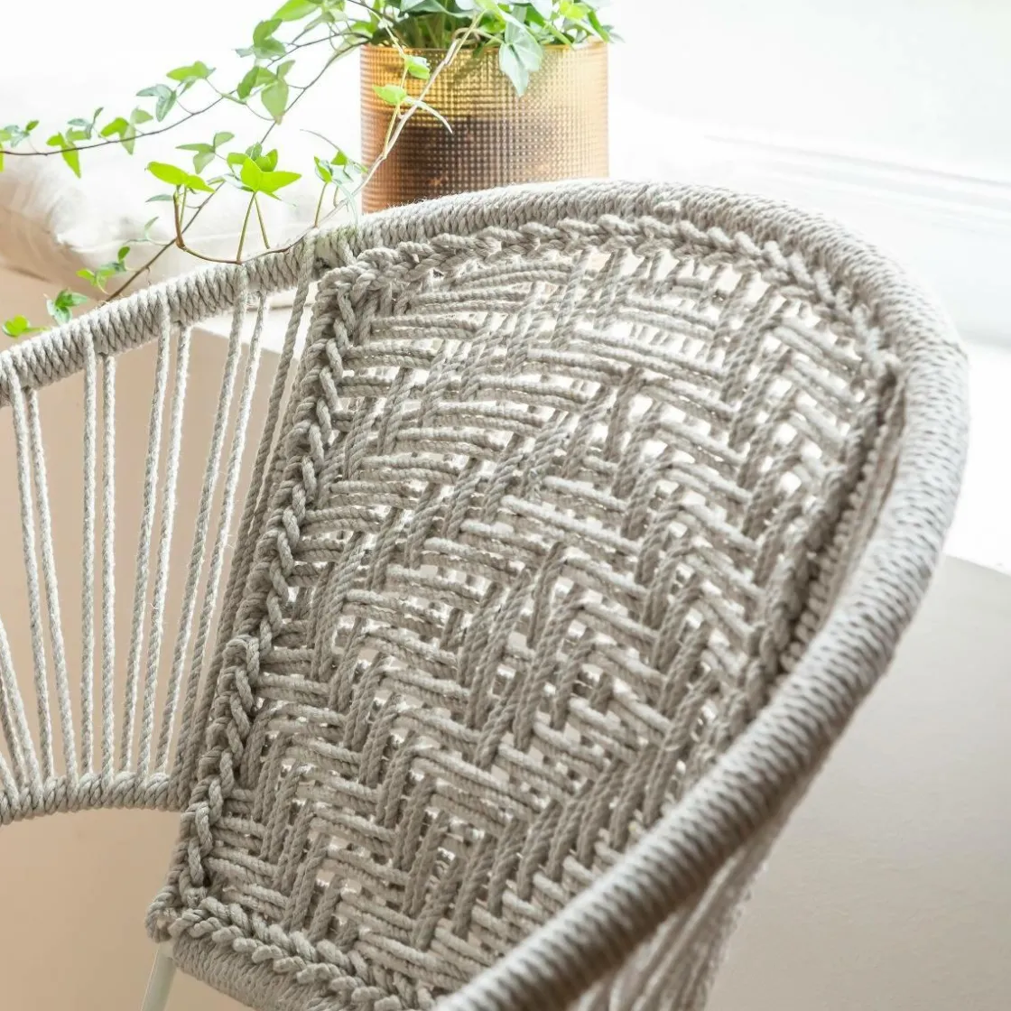 Made in Meubles Fauteuil<Fauteuil en corde de coton blanc Bélize