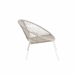 Made in Meubles Fauteuil<Fauteuil en corde de coton blanc Bélize