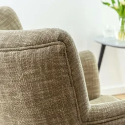 Made in Meubles Fauteuil<Fauteuil en coton kaki Castille