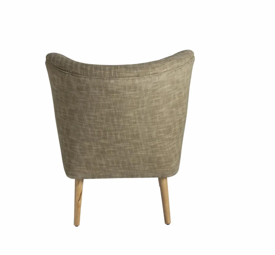 Made in Meubles Fauteuil<Fauteuil en coton kaki Castille