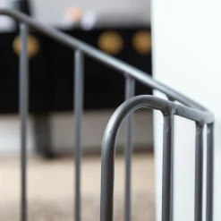 Made in Meubles Fauteuil<Fauteuil en cuir et métal marron Aly