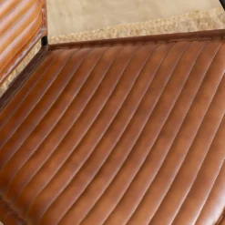 Made in Meubles Fauteuil<Fauteuil en cuir marron et métal Jaya