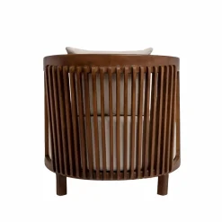 Made in Meubles Fauteuil<Fauteuil en manguier et en velours Térence