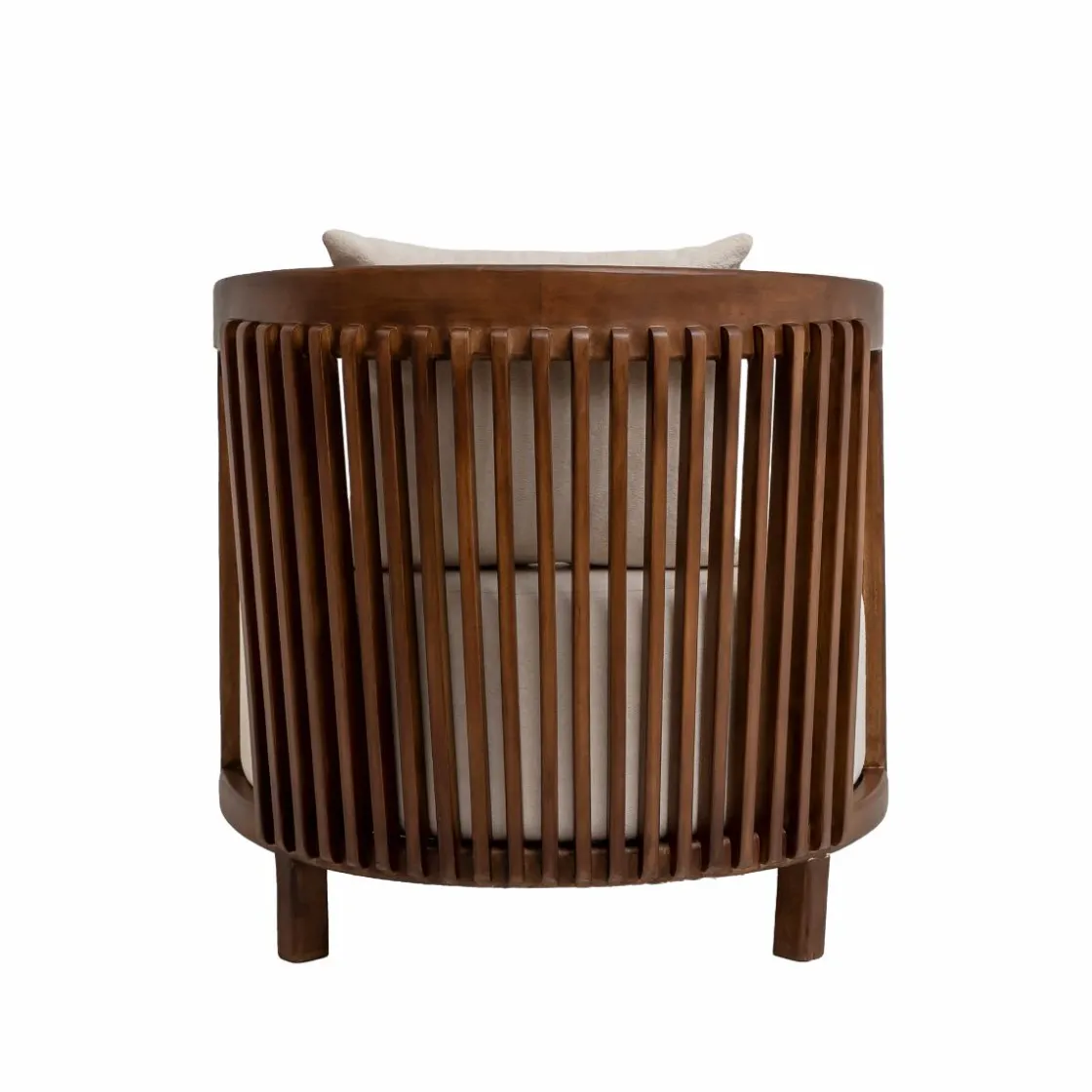 Made in Meubles Fauteuil<Fauteuil en manguier et en velours Térence