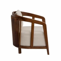 Made in Meubles Fauteuil<Fauteuil en manguier et en velours Térence