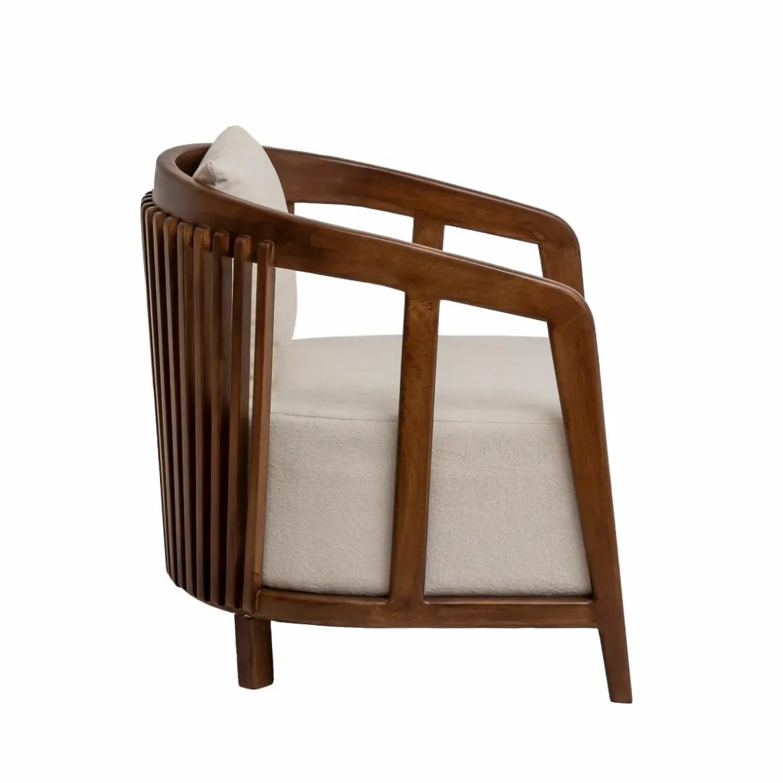 Made in Meubles Fauteuil<Fauteuil en manguier et en velours Térence