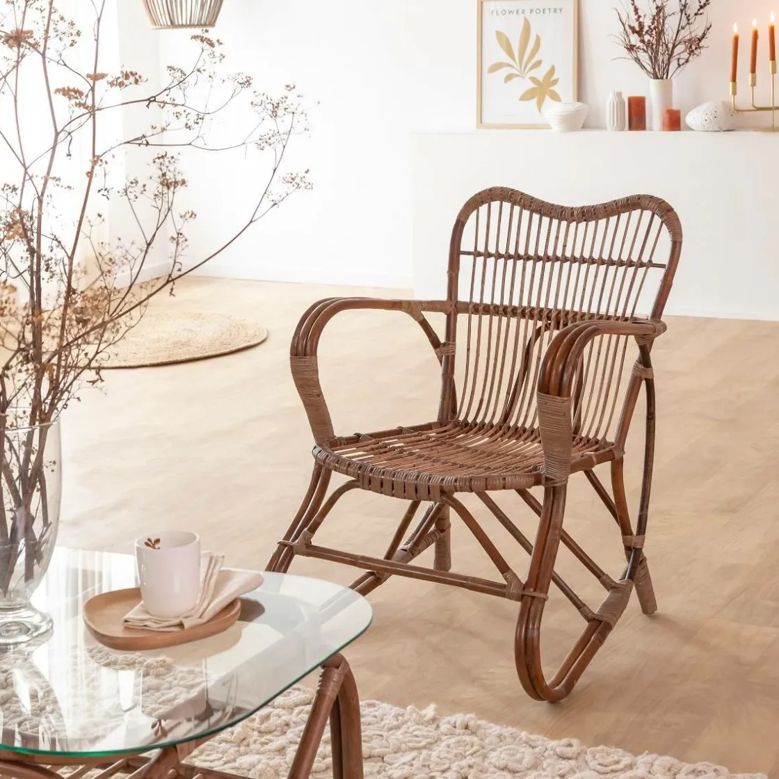 Made in Meubles Fauteuil<Fauteuil en rotin arrondi Rattan