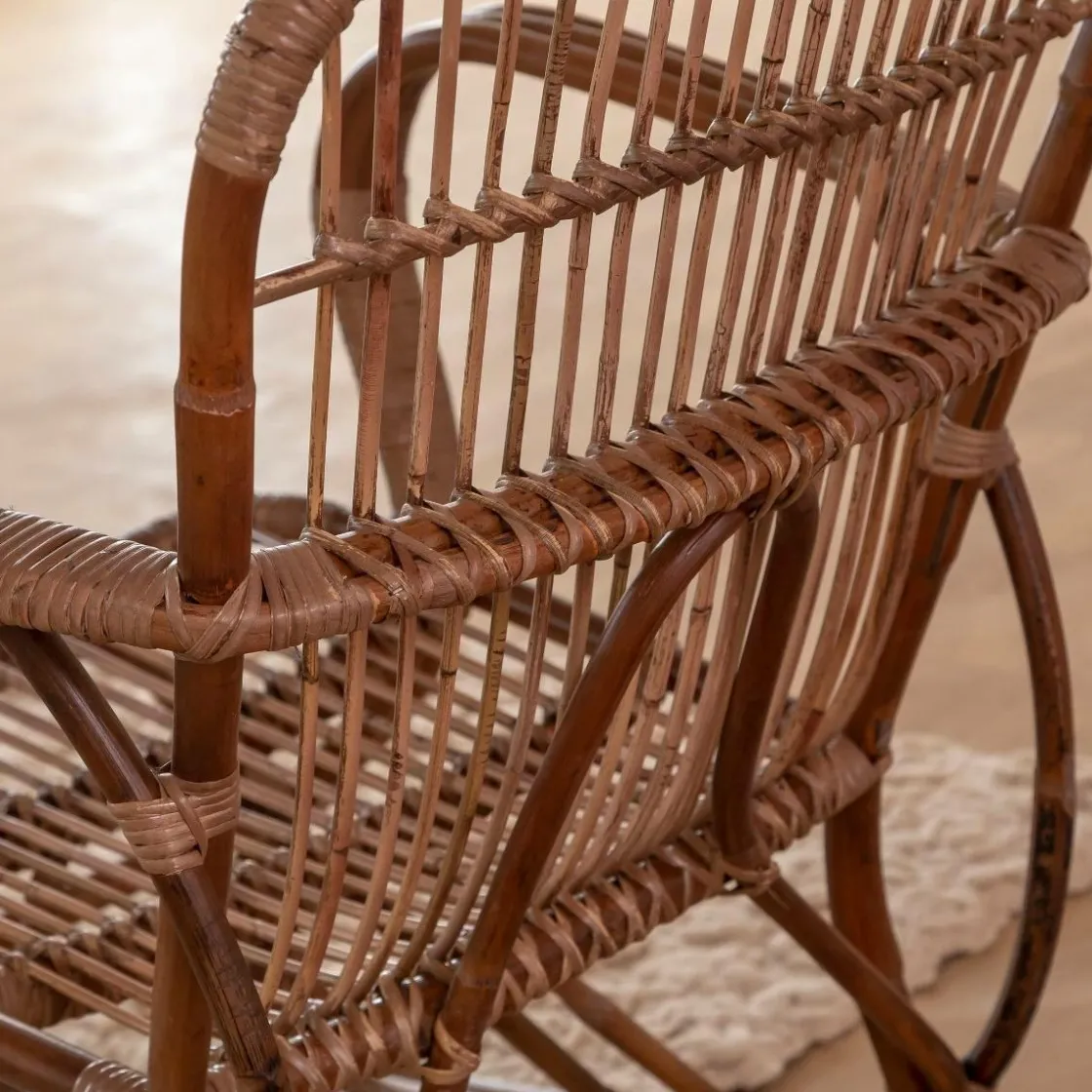 Made in Meubles Fauteuil<Fauteuil en rotin arrondi Rattan