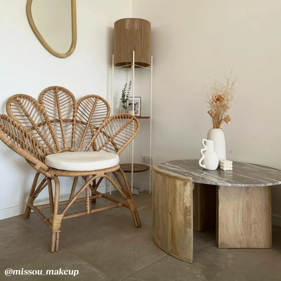 Made in Meubles Fauteuil<Fauteuil en rotin fleur Rattan