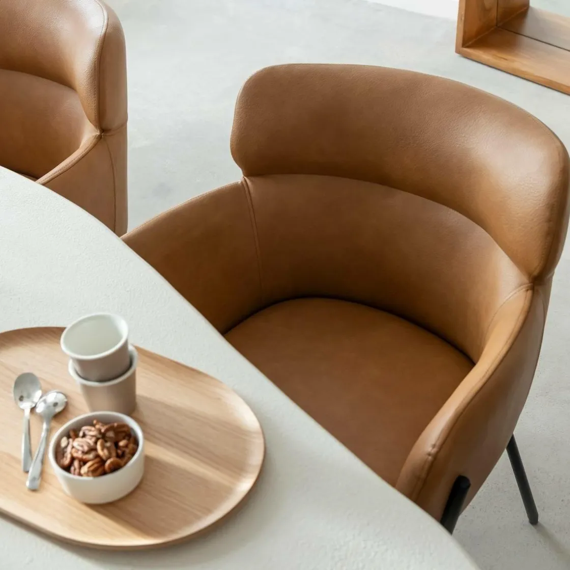 Made in Meubles Chaise<Fauteuil en simili-cuir Valentin (lot de 2)