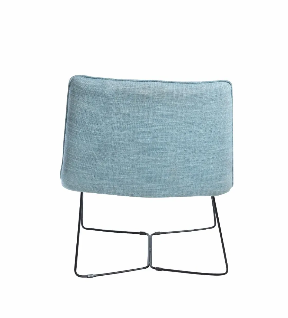 Made in Meubles Fauteuil<Fauteuil en tissu bleu et métal Isaure