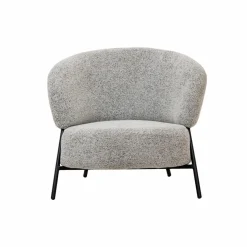 Made in Meubles Fauteuil<Fauteuil en tissu bouclette gris Aaron