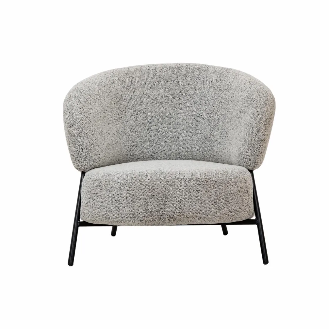 Made in Meubles Fauteuil<Fauteuil en tissu bouclette gris Aaron