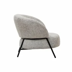 Made in Meubles Fauteuil<Fauteuil en tissu bouclette gris Aaron