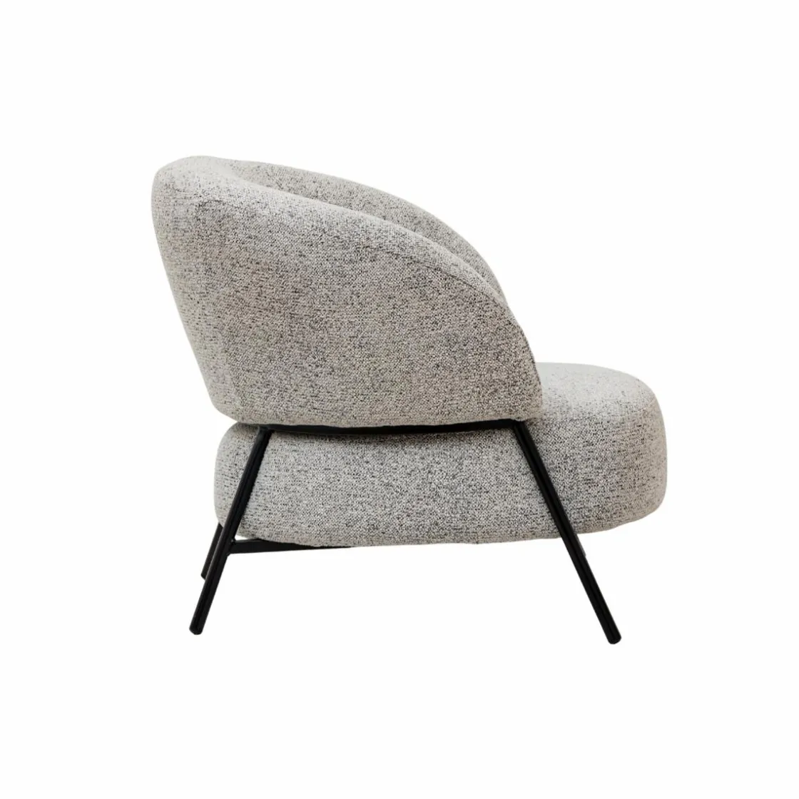 Made in Meubles Fauteuil<Fauteuil en tissu bouclette gris Aaron