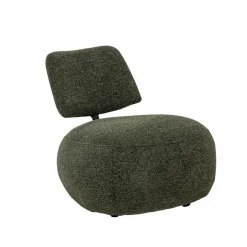 Made in Meubles Fauteuil<Fauteuil en tissu bouclette avec dossier vert Teresia