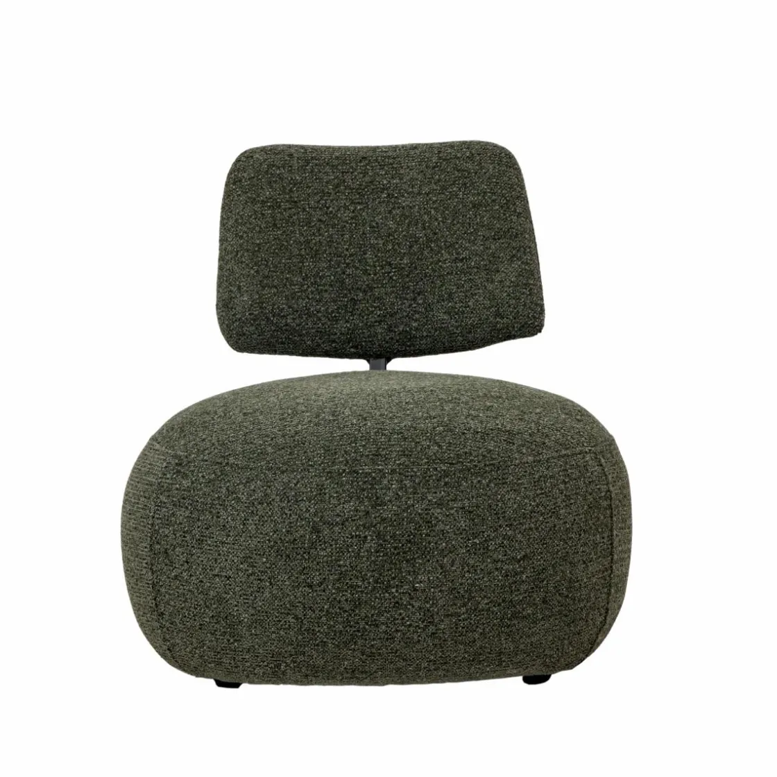 Made in Meubles Fauteuil<Fauteuil en tissu bouclette avec dossier vert Teresia