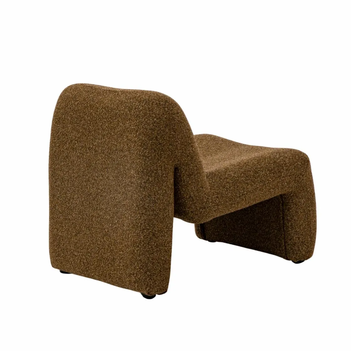 Made in Meubles Fauteuil<Fauteuil en tissu bouclette marron Ludovic