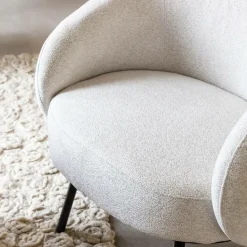 Made in Meubles Fauteuil<Fauteuil en tissu bouclette confort Orenzo