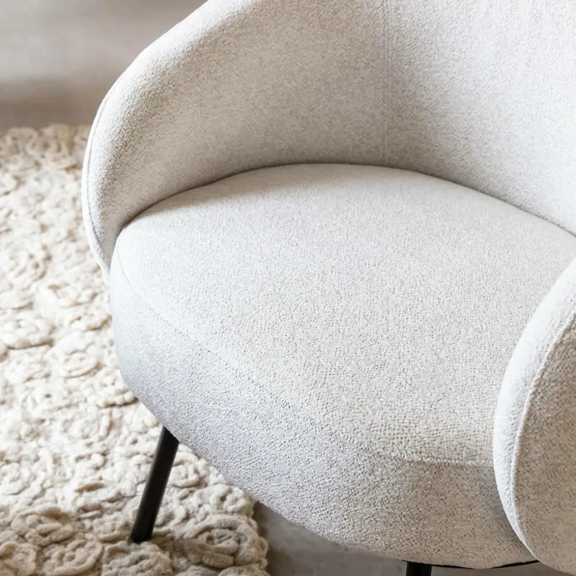 Made in Meubles Fauteuil<Fauteuil en tissu bouclette confort Orenzo