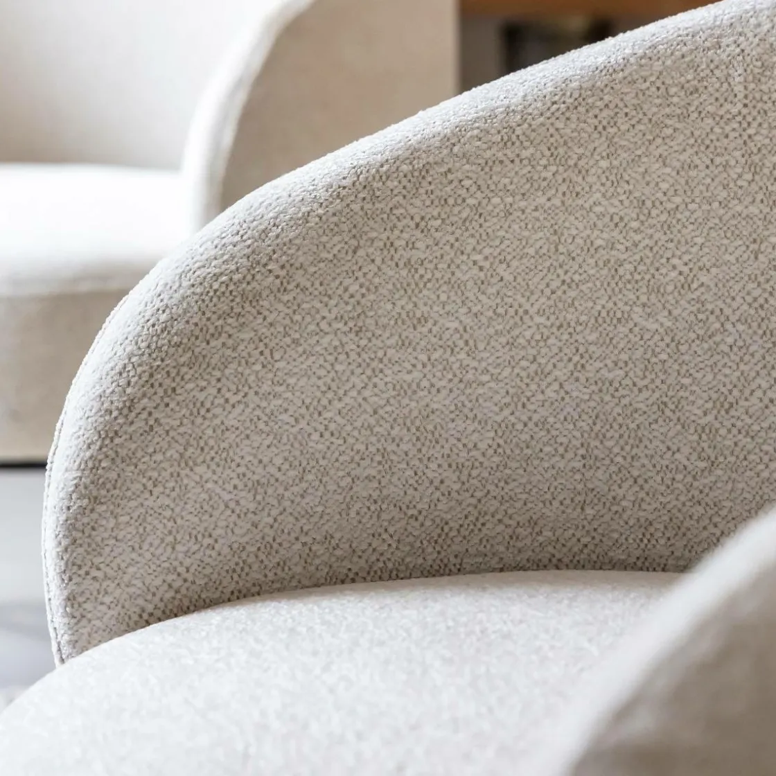 Made in Meubles Fauteuil<Fauteuil en tissu bouclette confort Orenzo