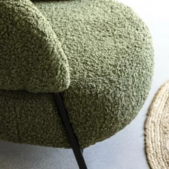 Made in Meubles Fauteuil<Fauteuil en tissu bouclette Aaron