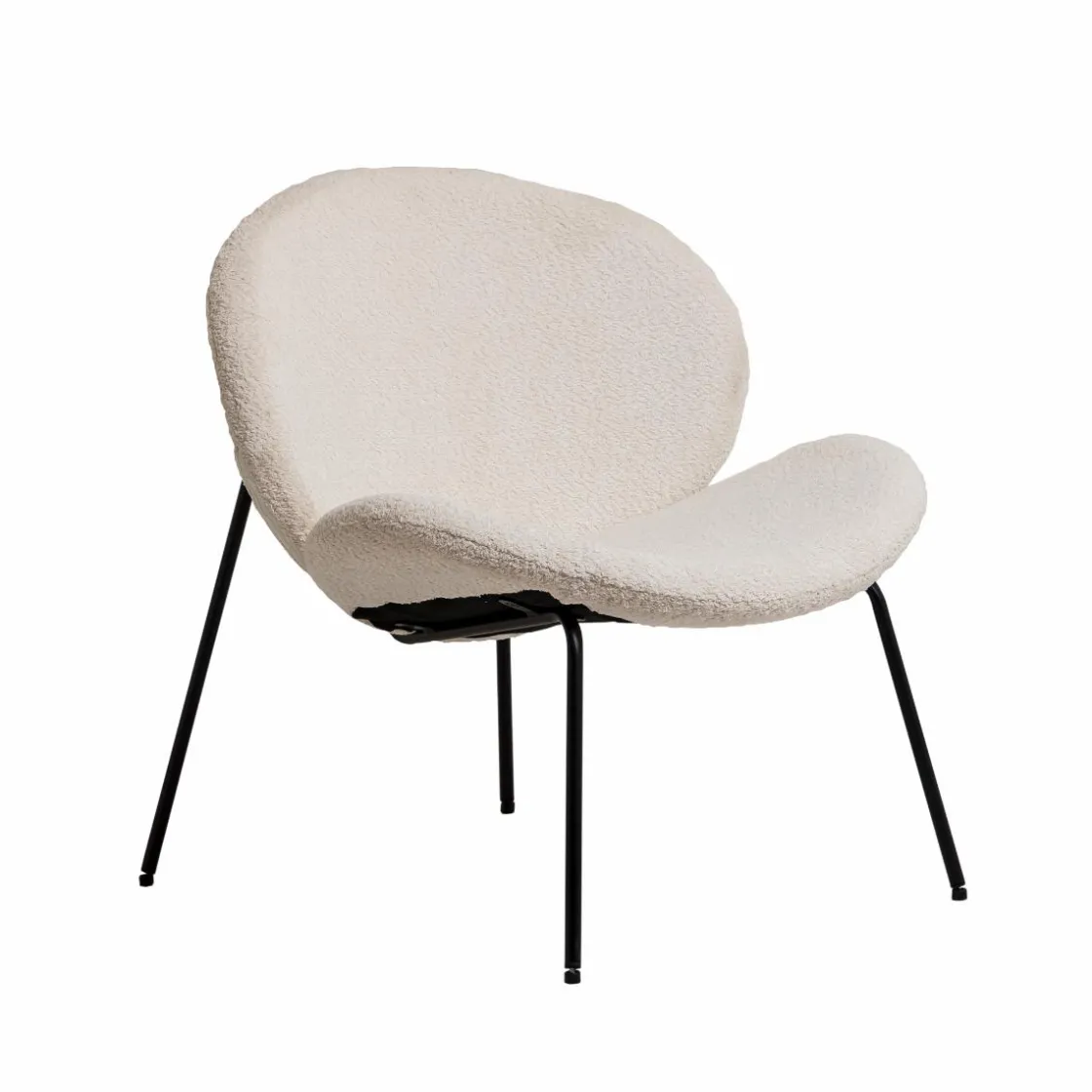 Made in Meubles Fauteuil<Fauteuil en tissu bouclette blanc Dorian