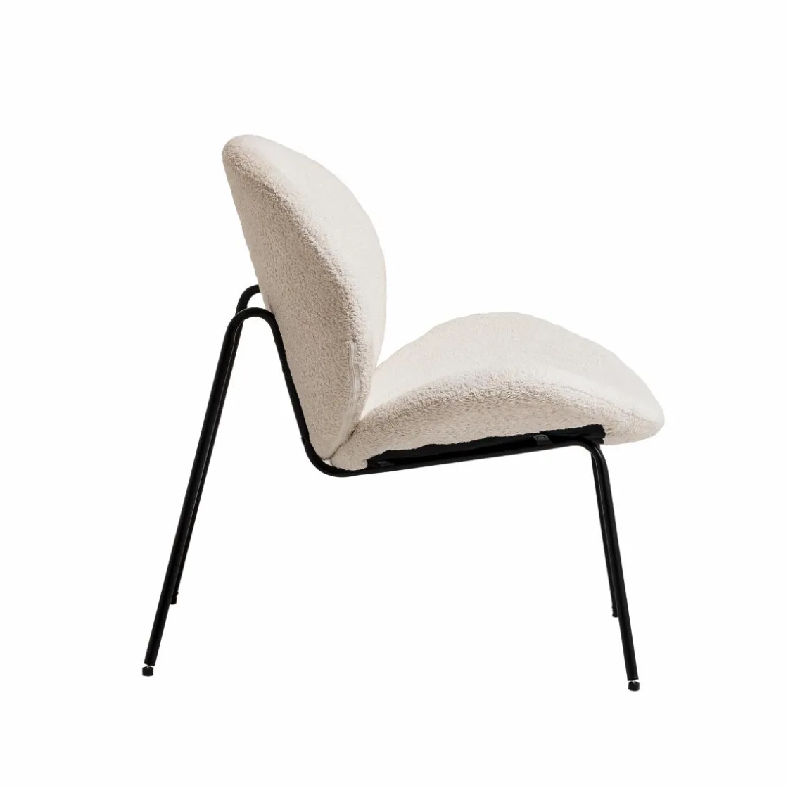 Made in Meubles Fauteuil<Fauteuil en tissu bouclette blanc Dorian