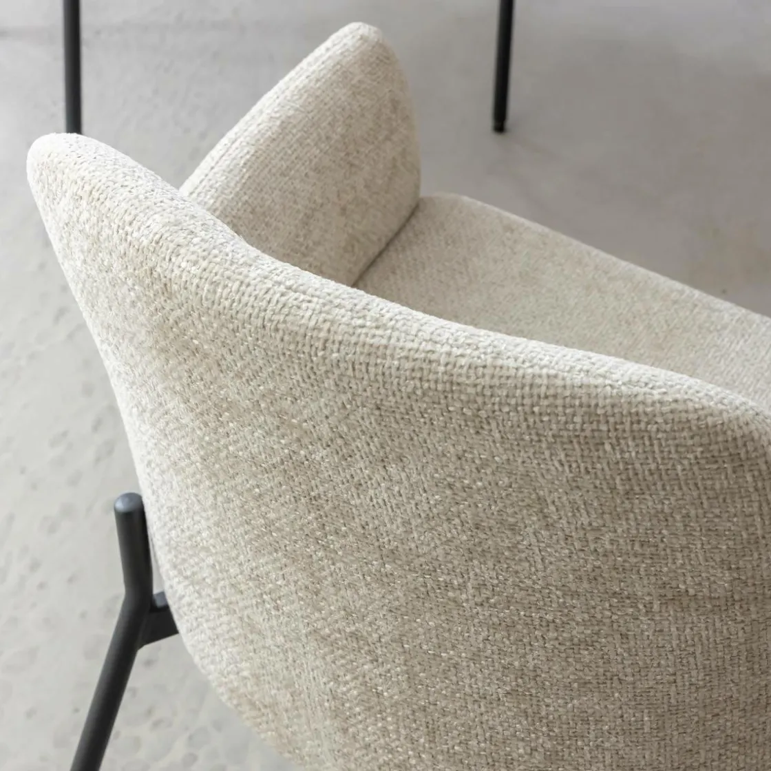 Made in Meubles Chaise<Fauteuil en tissu écru Aëlys (lot de 2)